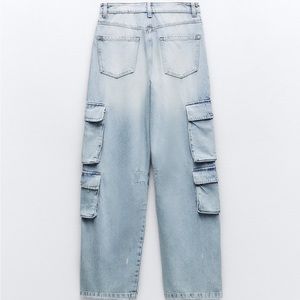 Zara Light Blue Wide Leg Jeans